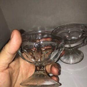 Clear Glass Dessert Bowls vintage, ice cream bowls , sherbert, custard and more.